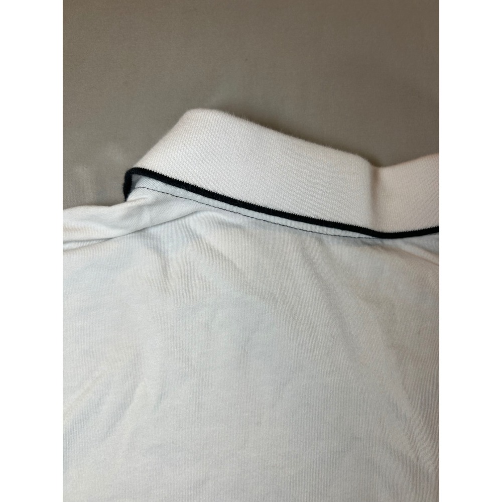 Armani Exchange Mens Colorblock Quarter Zip Polo Shirt Black White Logo Large - Picture 9 of 10